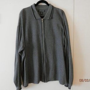 Vintage STRUCTURE 90'S Zipper Long Sleeve Shirt / Top Black Gray Men's XL Retro